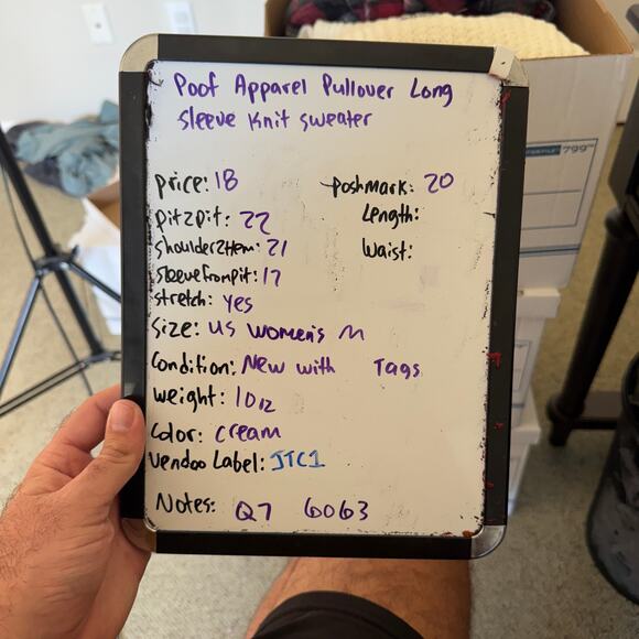 Poof Apparel Pullover Long Sleeve Knit Sweater US Women's M - Picture 6 of 6